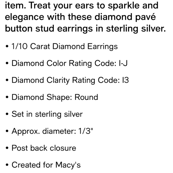 Sterling Silver 💍Diamond Stud Earrings - Picture 4 of 5